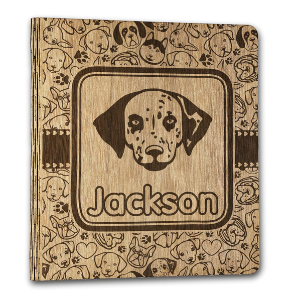 Custom Dog Faces Wood 3-Ring Binder - 1" Letter Size (Personalized)