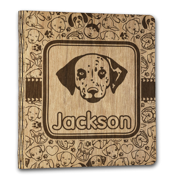 Dog Faces Wood 3-Ring Binders - 1" Letter - Front