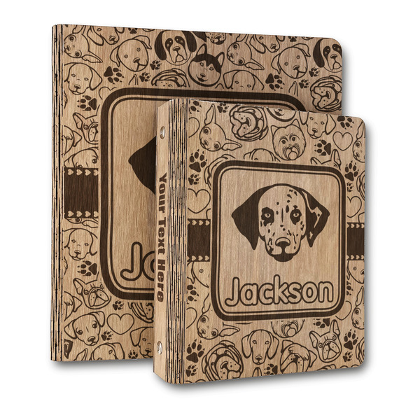 Custom Dog Faces Wood 3-Ring Binder (Personalized)