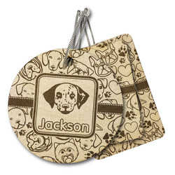 Dog Faces Wood Luggage Tag (Personalized)