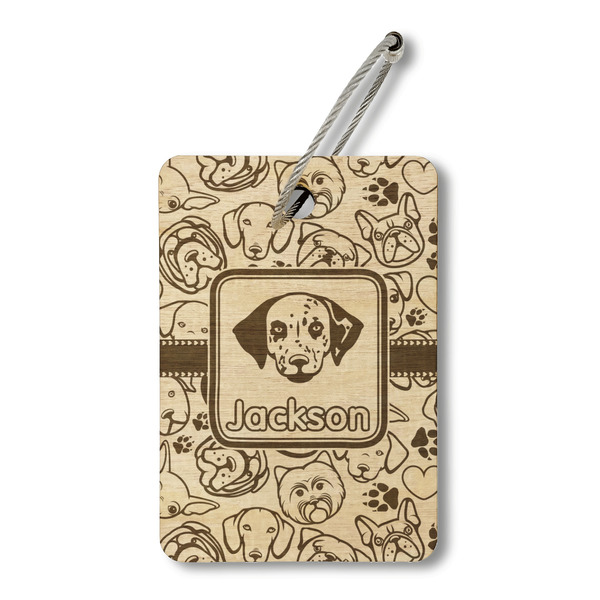 Custom Dog Faces Wood Luggage Tag - Rectangle (Personalized)