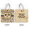 Dog Faces Wood Luggage Tags - Square - Approval