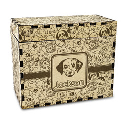Dog Faces Wood Recipe Box - Laser Engraved (Personalized)