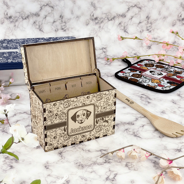 Dog Faces Wood Recipe Boxes - Lifestyle