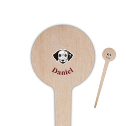 Dog Faces 4" Round Wooden Food Picks - Double Sided (Personalized)