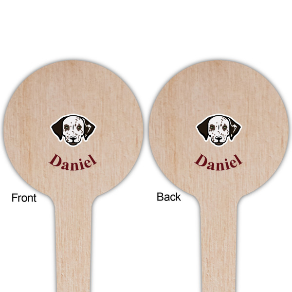 Dog Faces Wooden 4" Food Pick - Round - Double Sided - Front & Back