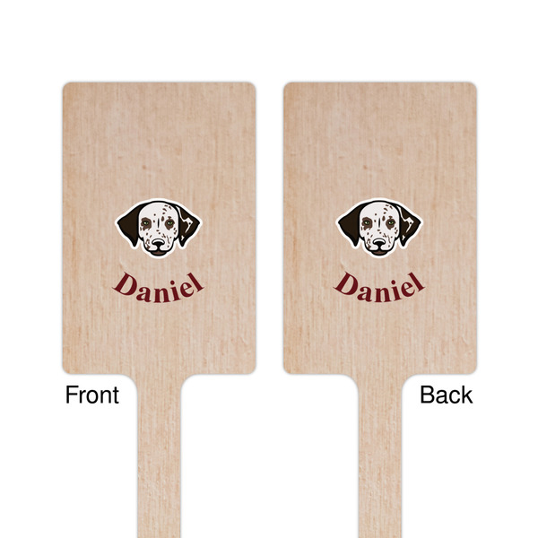Dog Faces Wooden 6.25" Stir Stick - Rectangular - Double Sided - Front & Back