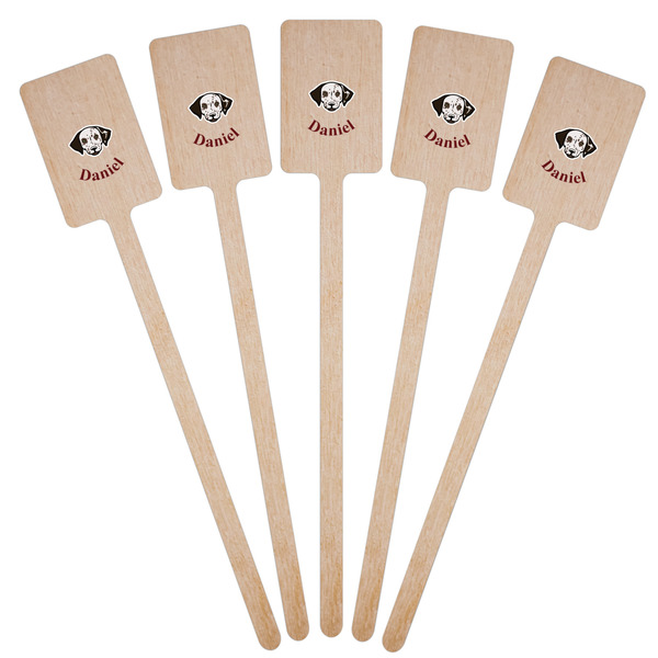 Dog Faces Wooden 6.25" Stir Stick - Rectangular - Fan View