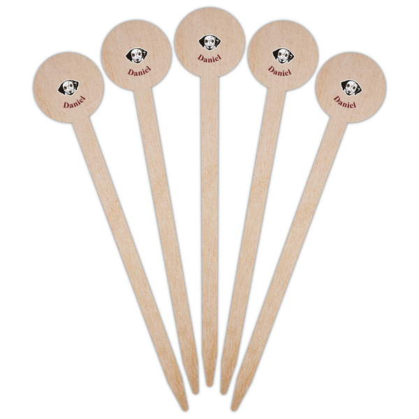 Dog Faces Wooden 6" Food Pick - Round - Fan View