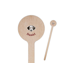Dog Faces 6" Round Wooden Stir Sticks - Single Sided (Personalized)