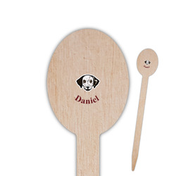 Dog Faces Oval Wooden Food Picks - Single Sided (Personalized)