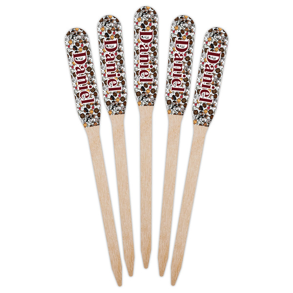 Dog Faces Wooden Food Pick - Paddle - Fan View