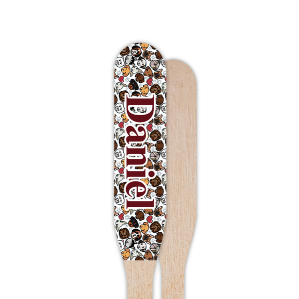 Dog Faces Wooden Food Pick - Paddle - Single Sided - Front & Back