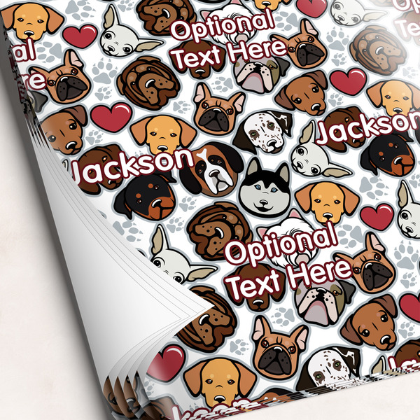 Custom Dog Faces Wrapping Paper Sheets (Personalized)