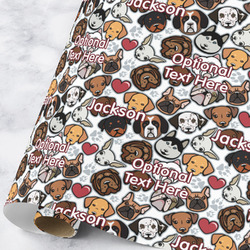 Dog Faces Wrapping Paper Roll - Large (Personalized)