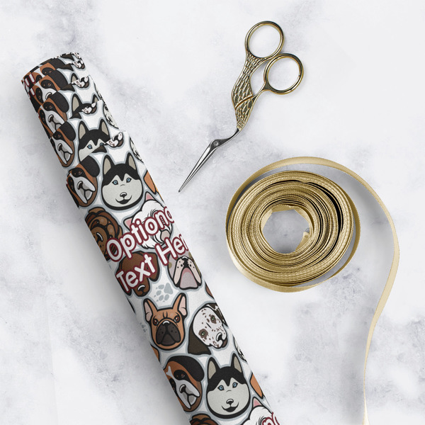Dog Faces Wrapping Paper Roll - Matte - In Context