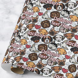 Dog Faces Wrapping Paper Roll - Large - Matte (Personalized)