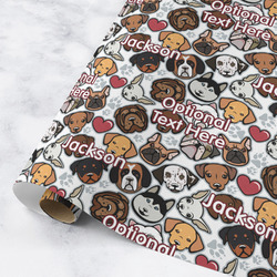 Dog Faces Wrapping Paper Roll - Medium - Matte (Personalized)