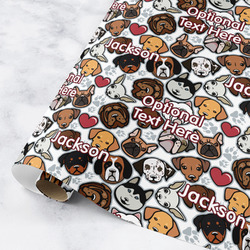 Dog Faces Wrapping Paper Roll - Medium (Personalized)