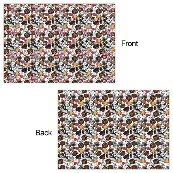 Dog Faces Wrapping Paper Sheet - Double Sided - Front & Back