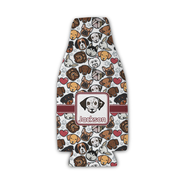 Dog Faces Zipper Bottle Cooler - Set of 4 - FRONT