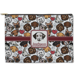 Dog Faces Zipper Pouch - Large - 12.5"x8.5" (Personalized)