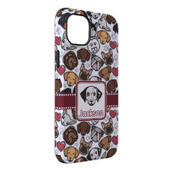 Dog Faces iPhone Case - Rubber Lined - iPhone 14 Plus (Personalized)