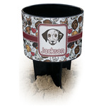 Dog Faces Black Beach Spiker Drink Holder (Personalized)
