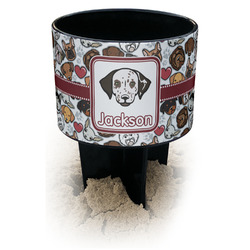 Dog Faces Black Beach Spiker Drink Holder (Personalized)