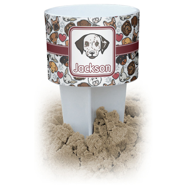 Custom Dog Faces White Beach Spiker Drink Holder (Personalized)