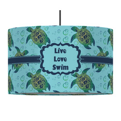 Sea Turtles 12" Drum Pendant Lamp - Fabric