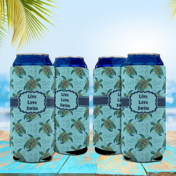 Sea Turtles 16oz Can Sleeve - Set of 4 - LIFESTYLE