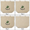 Sea Turtles 3 Reusable Cotton Grocery Bags - Front & Back View