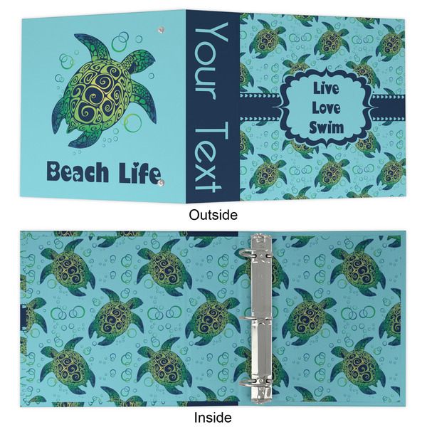 Sea Turtles 3 Ring Binders - Full Wrap - 2" - APPROVAL