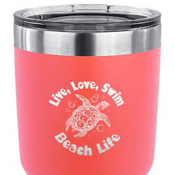 Sea Turtles 30 oz Stainless Steel Tumbler - Coral - Double Sided