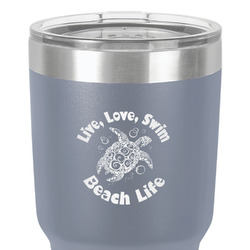 Sea Turtles 30 oz Stainless Steel Tumbler - Grey - Double-Sided