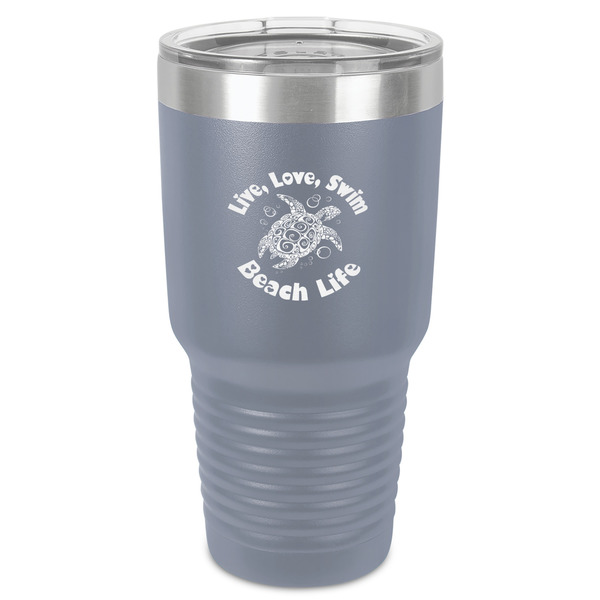 Sea Turtles 30 oz Stainless Steel Ringneck Tumbler - Grey - Front