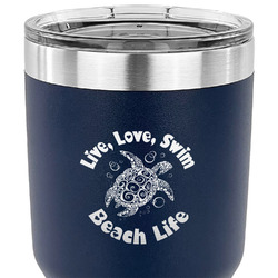 Sea Turtles 30 oz Stainless Steel Tumbler - Navy - Double Sided