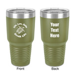 Sea Turtles 30 oz Stainless Steel Tumbler - Olive - Double-Sided