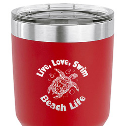 Sea Turtles 30 oz Stainless Steel Tumbler - Red - Double Sided