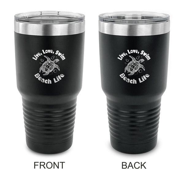 Custom Sea Turtles 30 oz Stainless Steel Tumbler - Black - Double Sided