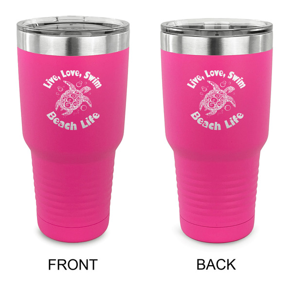Custom Sea Turtles 30 oz Stainless Steel Tumbler - Pink - Double Sided