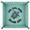 Sea Turtles 9" x 9" Teal Leatherette Snap Up Tray - FOLDED