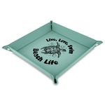 Sea Turtles 9" x 9" Teal Faux Leather Valet Tray