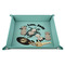 Sea Turtles 9" x 9" Teal Leatherette Snap Up Tray - STYLED