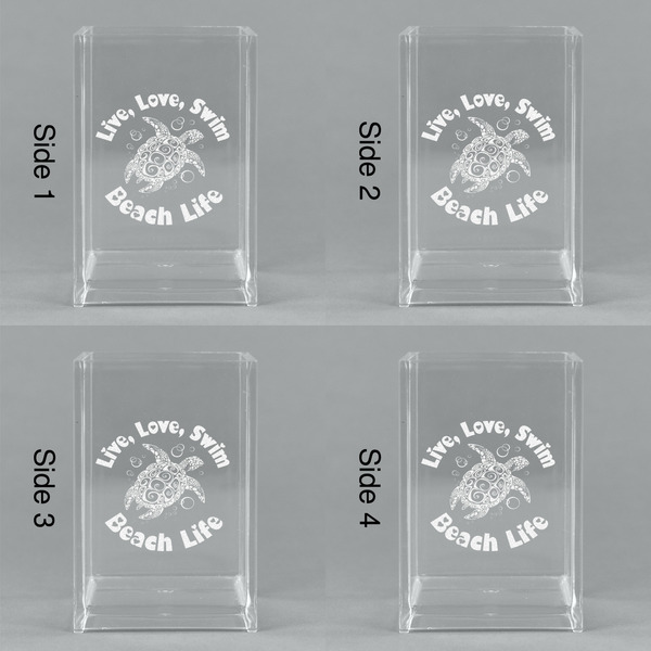 Sea Turtles Acrylic Pen Holder - All Sides