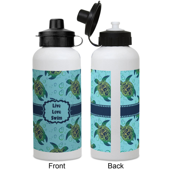 Sea Turtles Aluminum Water Bottle - White APPROVAL