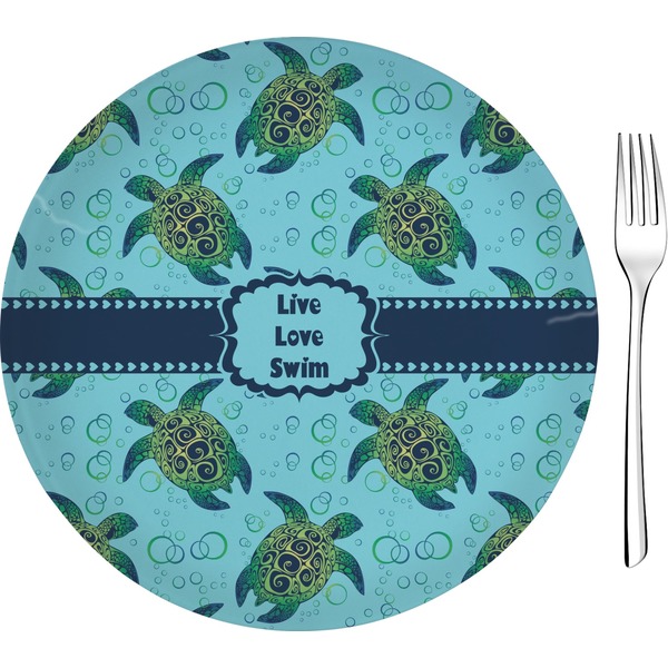 Custom Sea Turtles 8" Glass Appetizer / Dessert Plates - Single or Set (Personalized)
