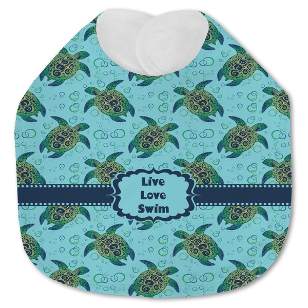 Custom Sea Turtles Jersey Knit Baby Bib