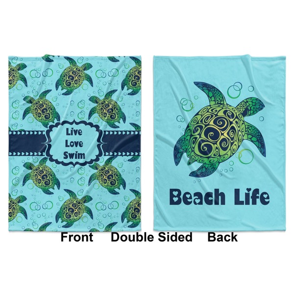 Sea Turtles Baby Blanket (Double Sided - Printed Front and Back)
